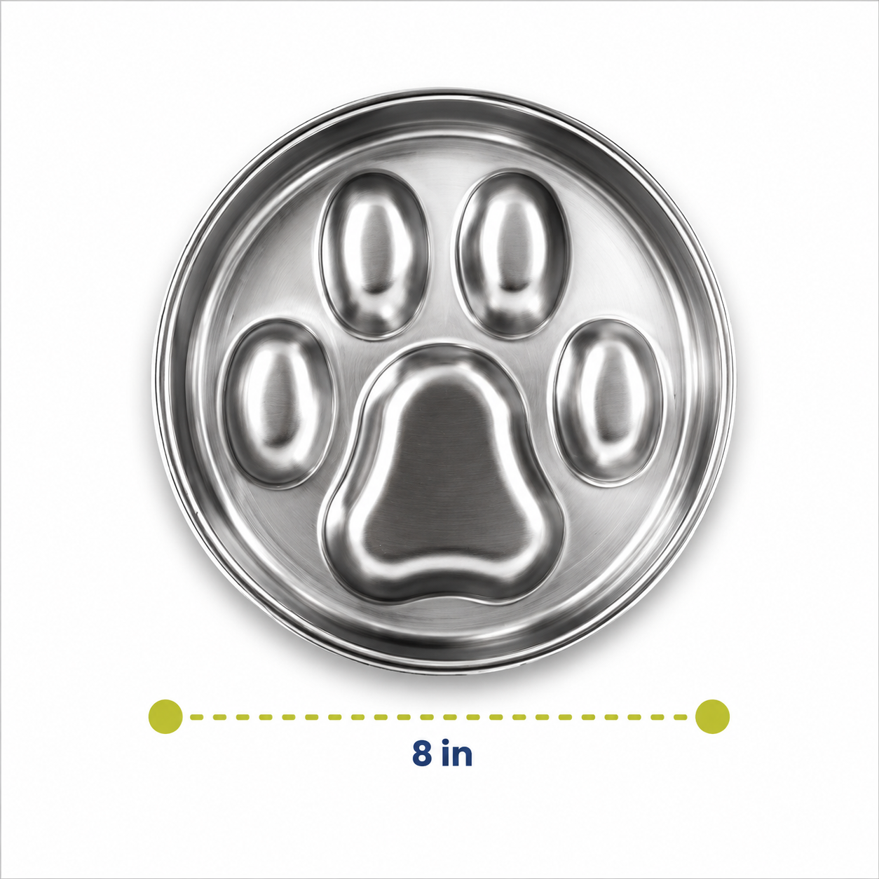 Stainless Steel Ridged Slow Feeder Dog Bowl