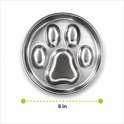 Stainless Steel Ridged Slow Feeder Dog Bowl